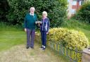 Winning pair captain Keith Taylor and Sue Bidwell with The Johnson Matthey Cup