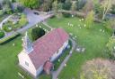 An aerial view of St Leonard's Church, Bengeo