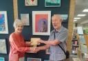 Vivienne Machell was presented with her prize money by Creative Royston secretary Carl Filby