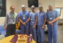 Professor Nikhil Vasdev (second left) with colleagues at Lister Hospital in Stevenage.