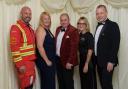 Left to right: EHAAT paramedic Adam, Joe and Ronnie Barker, Charlotte Evans of EHAAT and Dr Tony Joy of EHAAT