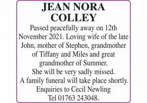 JEAN NORA COLLEY