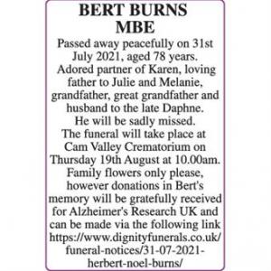 BERT BURNS MBE