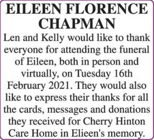 EILEEN FLORENCE CHAPMAN