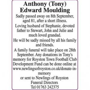 Anthony (Tony) Edward Moulding