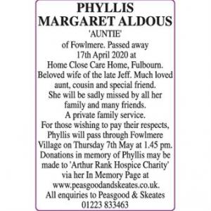 PHYLLIS MARGARET ALDOUS