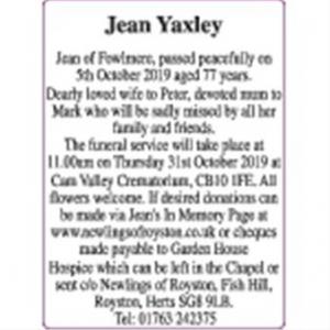 Jean Yaxley