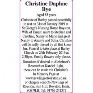 Christine Daphne Bye