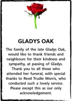 GLADYS OAK