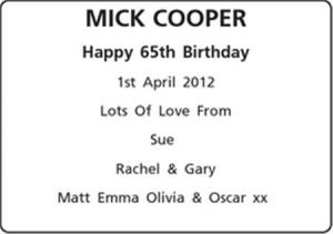 MICK COOPER