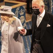 The Queen will miss the State Opening of Parliament for the first time in nearly 60 years. Pictured: The Queen with the Prince of Wales at the Opening of Parliament in May 2021. Picture: Richard Pohle/The Times