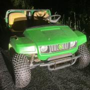 The men were seen driving a stolen golf buggy in Whaddon.