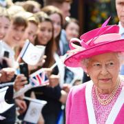 Queen Elizabeth II on a visit to Berkhamsted School in Hertfordshire in 2016 as part of the school\'s 475th anniversary celebrations