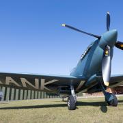 The NHS Supermarine Spitfire on static display at IWM Duxford.