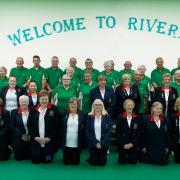 The Hertfordshire and England Ladies short-mat bowls teams.