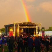 A rainbow over the Punk in Drublic stage at Slam Dunk Festival South 2019 in Hatfield. Picture: Eddy Maynard - Picture supplied by Slam Dunk Festival.