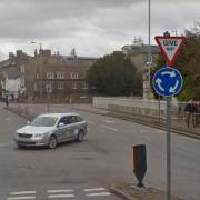 The Fen Causeway junction with Trumpington Road, which closed at around 12.50pm today (June 2) following a serious crash