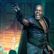 Rolan Bell as Abanazar in Aladdin at Cambridge Arts Theatre.