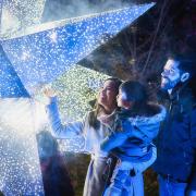 A family enjoys a close up of Supernova