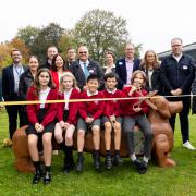 The unveiling of Hugo's barking sausage dog bench