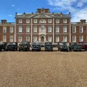 The Land Rovers outside Wimpole Hall