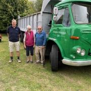 Glen, Florence and Peter Foulger with the vintage lorry