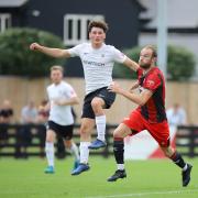 Ben Weyman got the late winner for Royston Town in the FA Trophy at Lowestoft. Picture: PETER SHORT