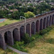 GC 180 test train on Digswell viaduct