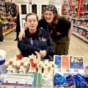 Shirley Moore and Naomi Digby collecting for the Poppy Appeal