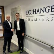 Andy Uttridge (right) with Exchange Chambers CEO Jonathan l'Anson