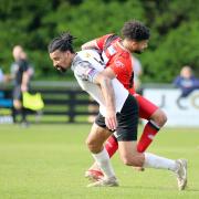 Adam Murray scored on his 300th appearance for Royston Town. Picture: PETER SHORT