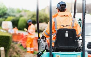 Engineers are completing fibre optic cabling in Meldreth