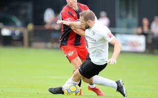 James Brighton sent a late penalty over the top for Royston Town. Picture: PETER SHORT